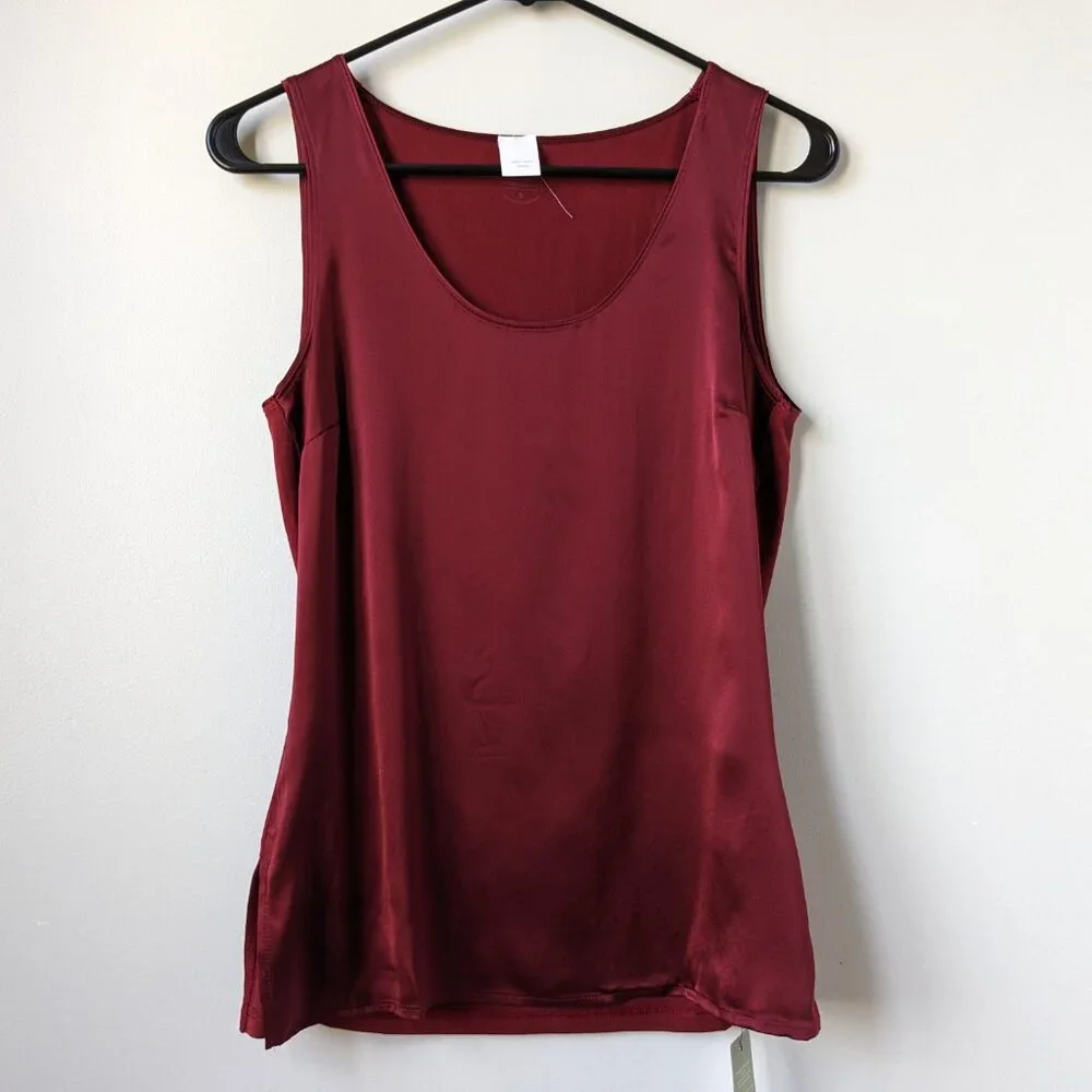 NWT Bundle of 2 intimissimi Silk Modal Tanks in Evergreen and Ribbon Red, size S - Picture 7 of 12